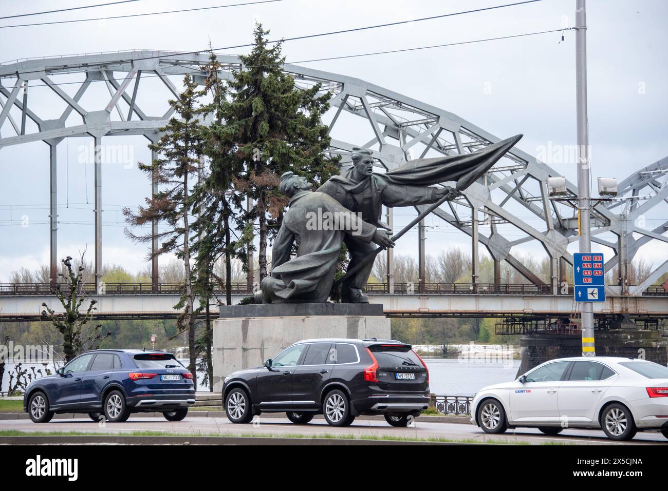 Monumento ai combattenti della rivoluzione del 1905 a riga, che fu diretta contro l'Impero russo, contro lo Zar, riga, Lettonia Foto Stock