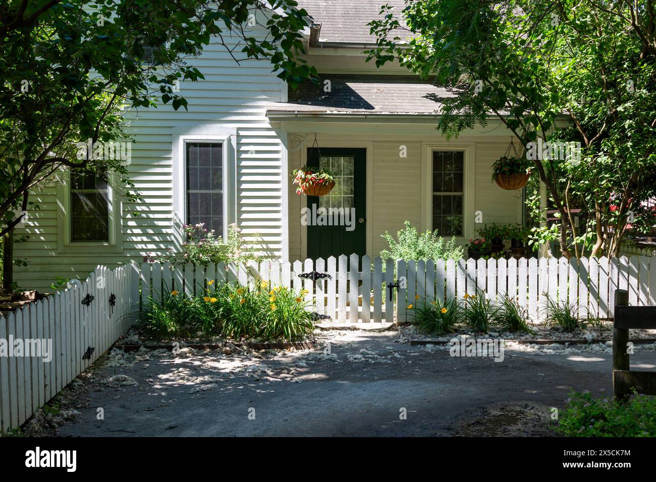 Questa fattoria fa parte della mostra Indiana Family Farm presso lo zoo per bambini di Fort Wayne, Indiana, USA. Foto Stock