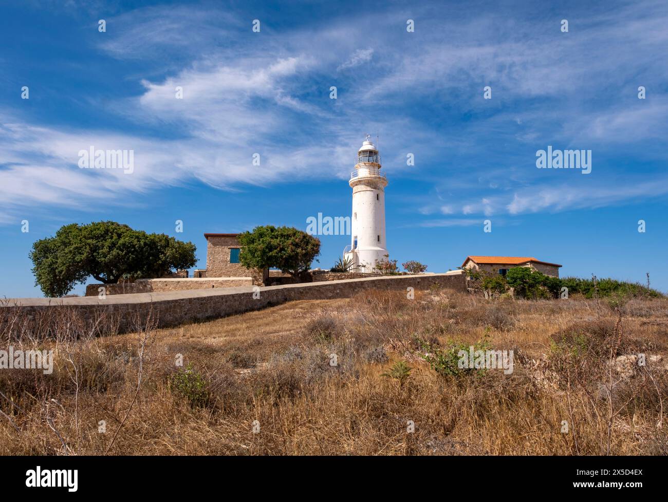 Il faro di Paphos all'interno del sito archeologico di Paphos, Kato Paphos, Cipro. Foto Stock