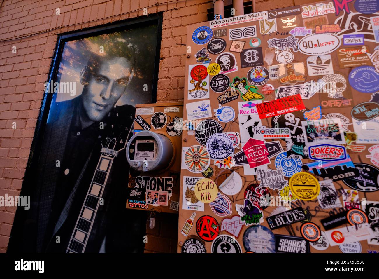 Foto del re di Rockabilly Carl Perkins ai Sun Studios di Memphis, Tennessee. Foto Stock