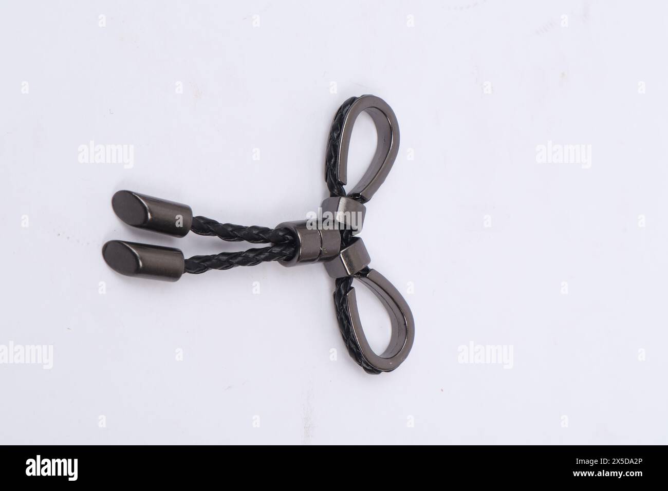 accessorio per scarpe, cinture e borse isolato su sfondo bianco Foto Stock