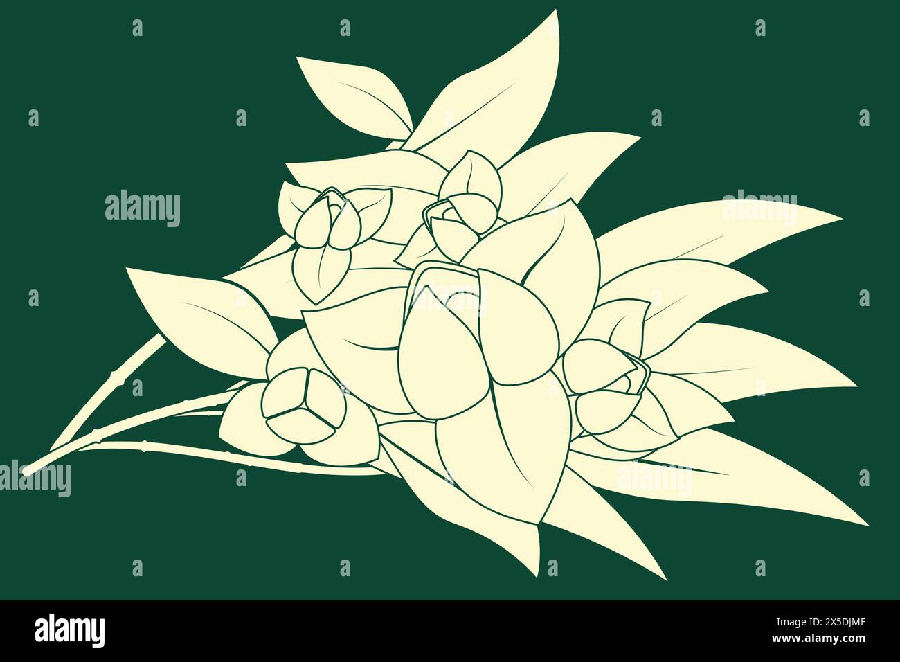 Elemento illustrazione vettoriale. Design floreale Romdol Illustrazione Vettoriale