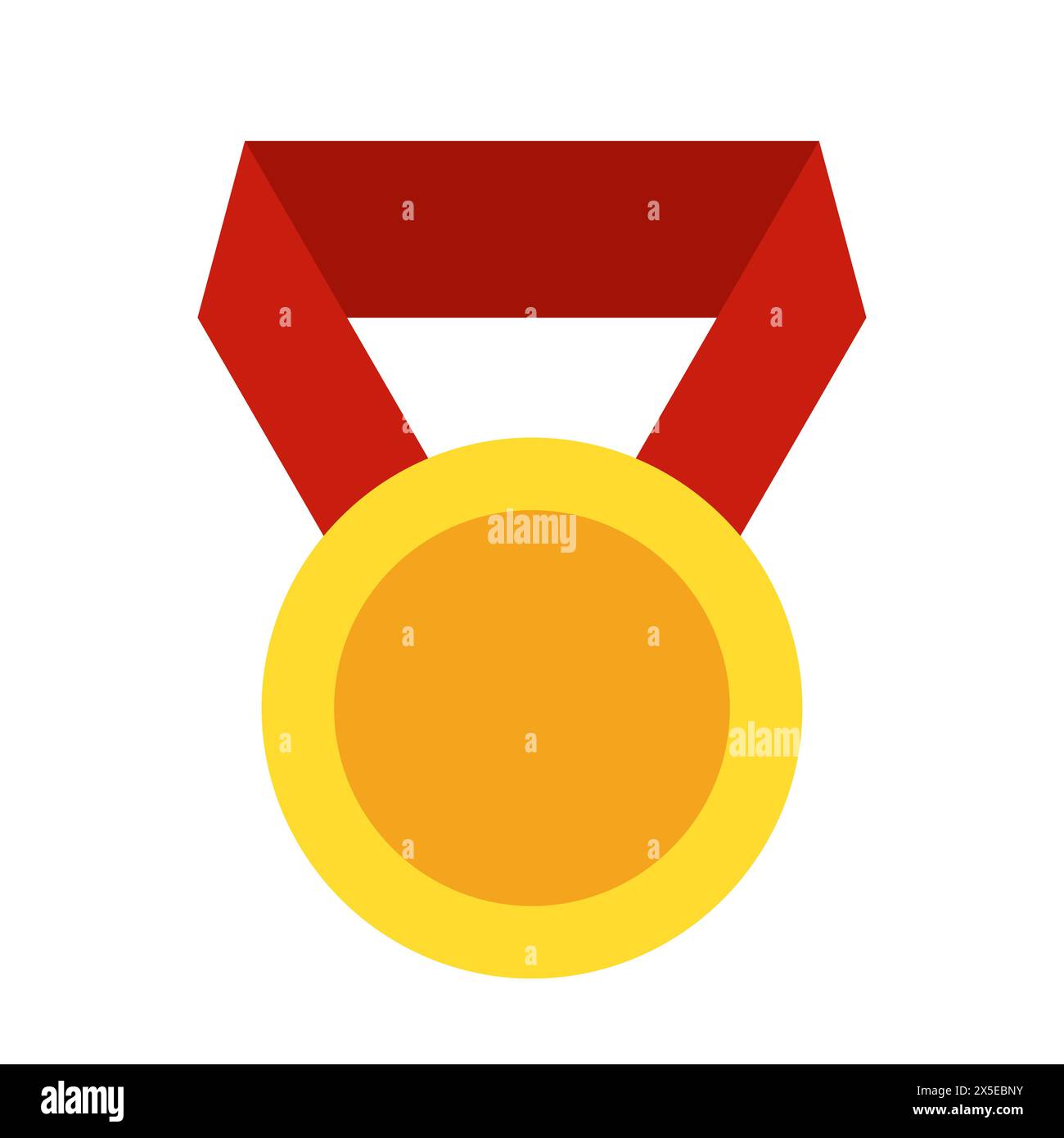 Medaglia d'oro con icona nastro rosso Illustrazione Vettoriale