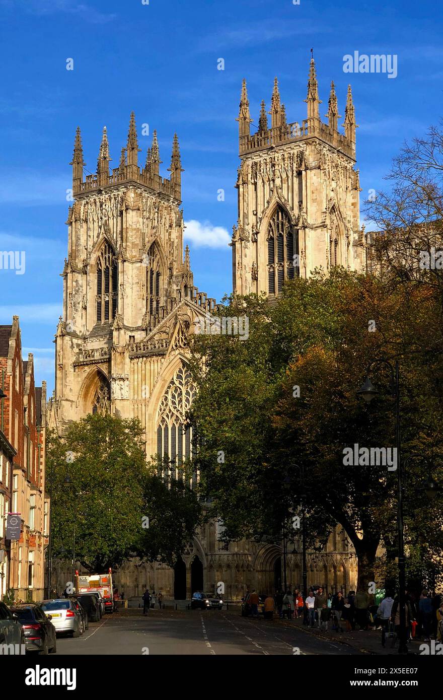 Le torri gemelle ovest della York Minster Foto Stock
