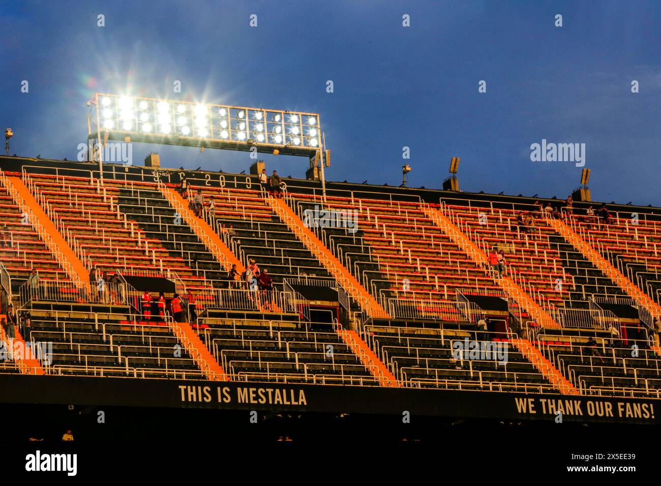 Vista delle tribune dello stadio Mestalla Foto Stock