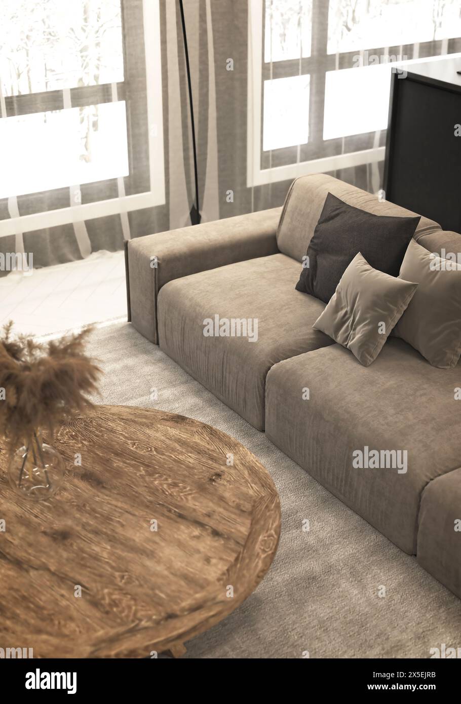 3d render interni di lusso Foto Stock