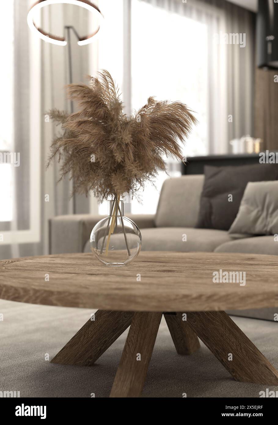 3d render interni di lusso Foto Stock