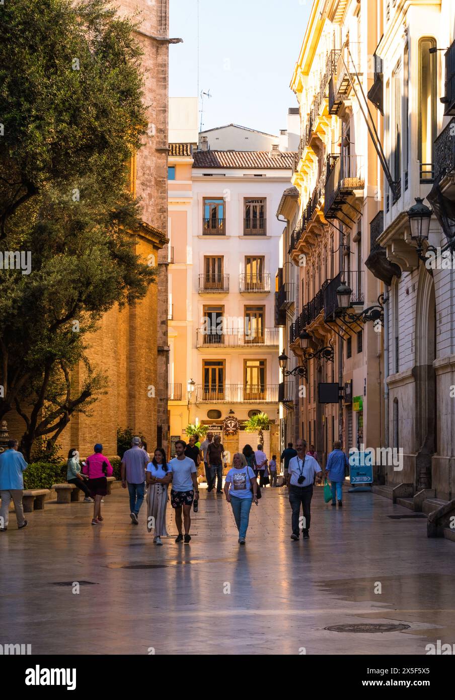 Strade tradizionali della città vecchia di Valencia, Spagna Foto Stock
