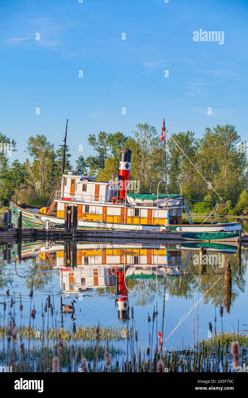 Rimorchiatore a vapore SS Master presso il cantiere navale Britannia di Steveston, Columbia Britannica, Canada Foto Stock