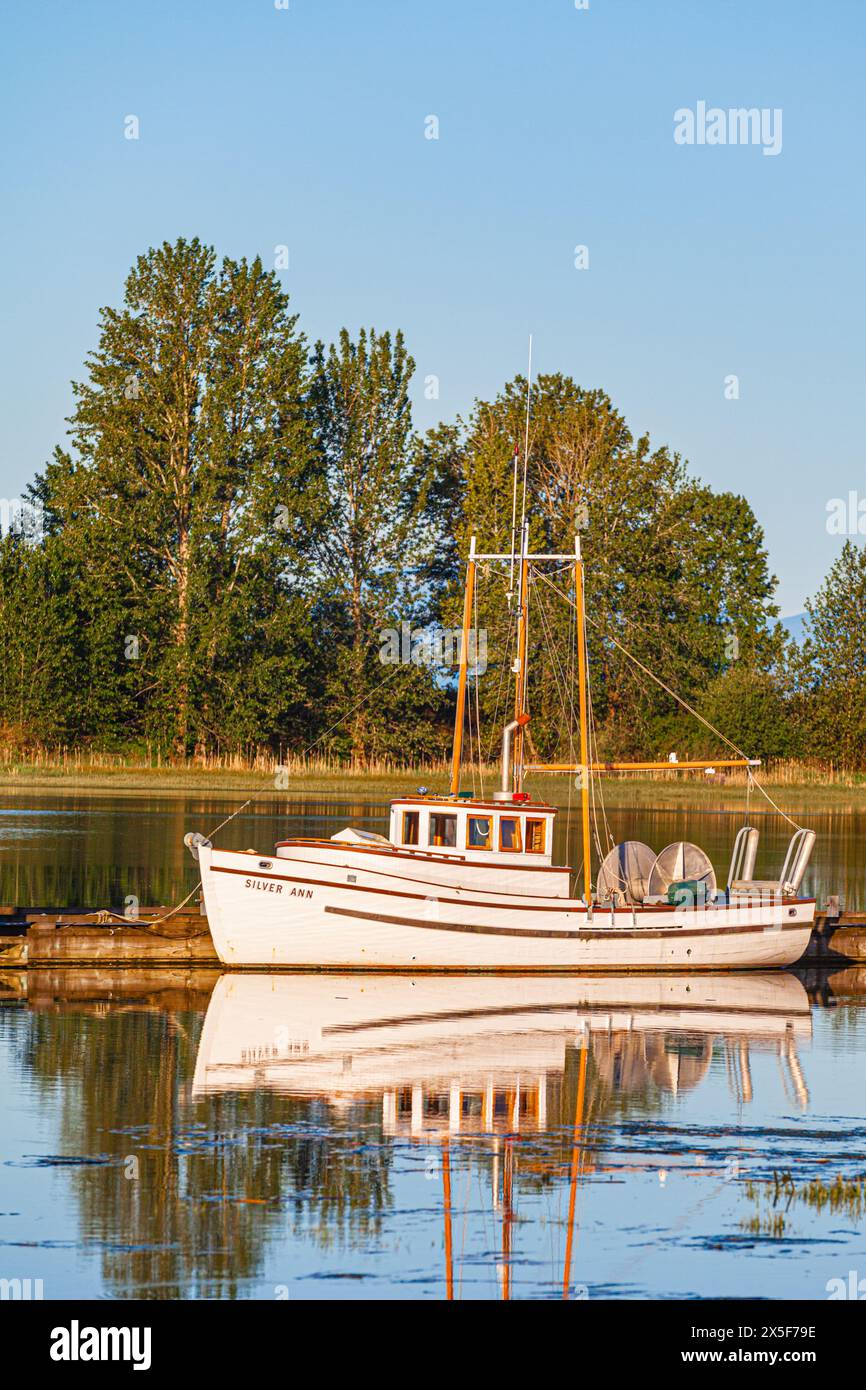 Peschereccio Silver Ann presso il cantiere navale Britannia di Steveston, Columbia Britannica, Canada Foto Stock