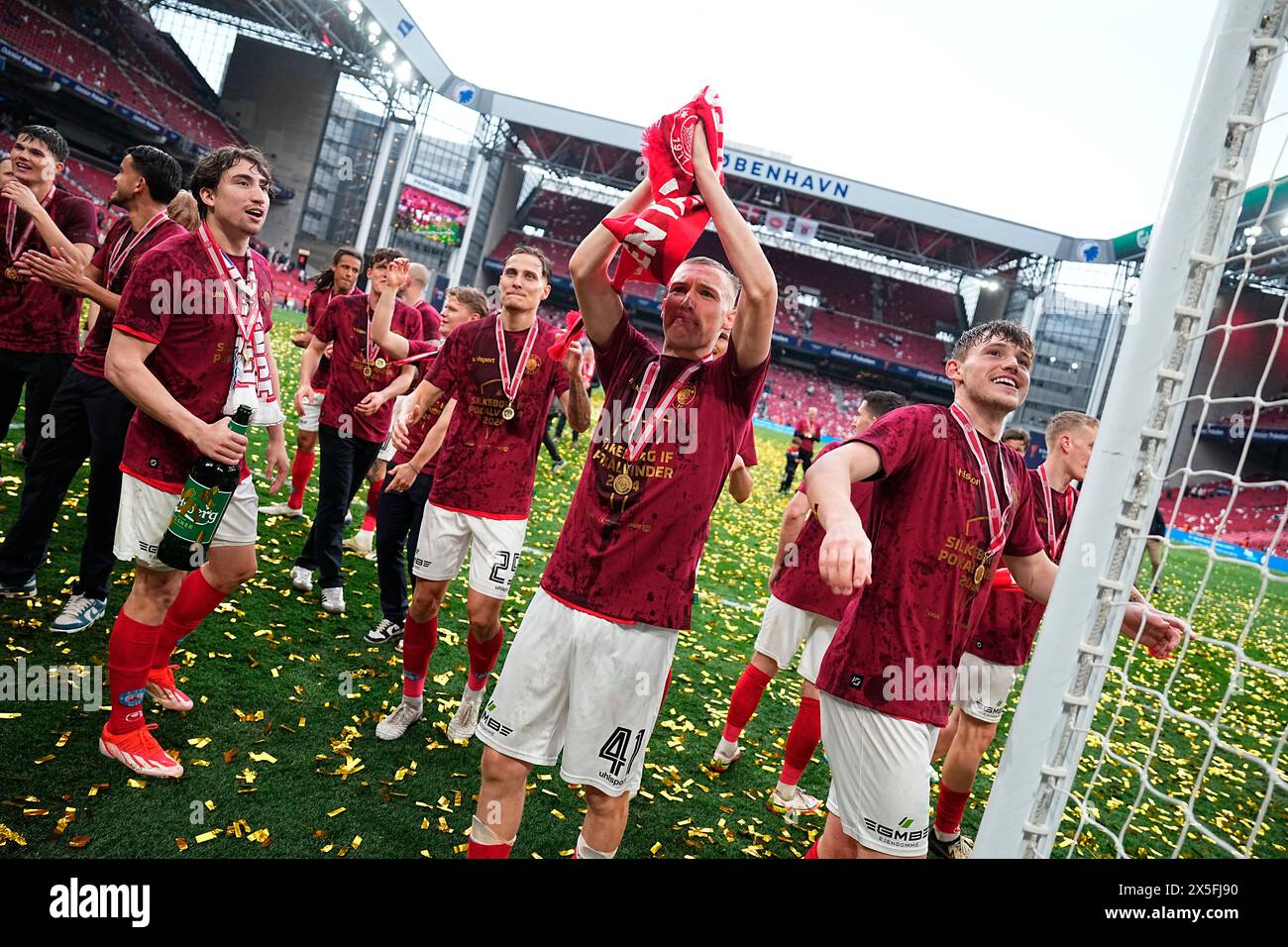 Copenaghen, Danimarca. 9 maggio 2024. Finale della Oddset Cup tra Silkeborg IF e AGF al Parken di Copenaghen, giovedì 9 maggio 2024. (Foto: Mads Claus Rasmussen/Scanpix 2024) credito: Ritzau/Alamy Live News Foto Stock