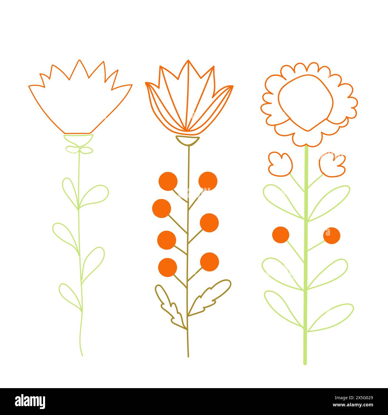 Illustrazione vettoriale del fiore disegnato a mano. Grazioso elemento della natura doodle. Illustrazione Vettoriale