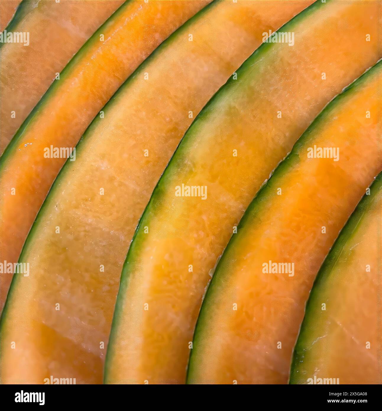 Schema grafico astratto fatto da fette di cantaloupe su questo i Foto Stock
