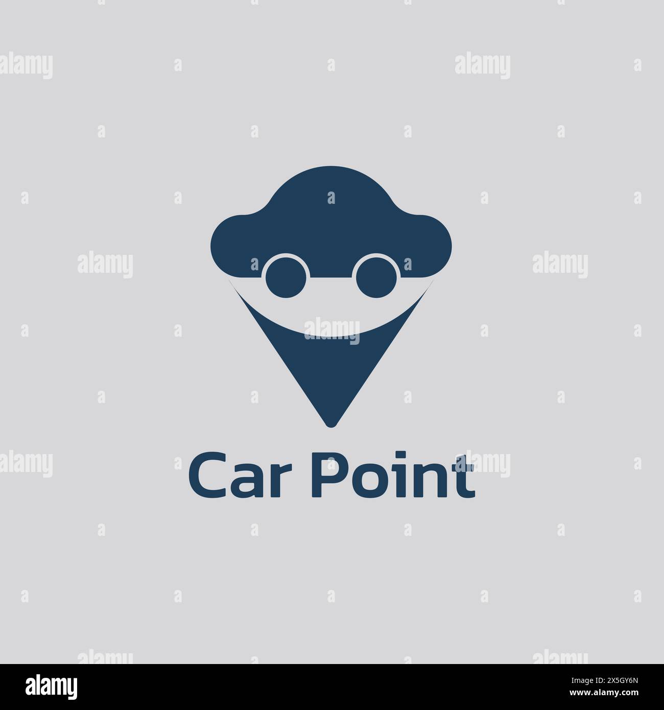Logo auto semplice Unito alla forma a punta. Illustrazione Vettoriale