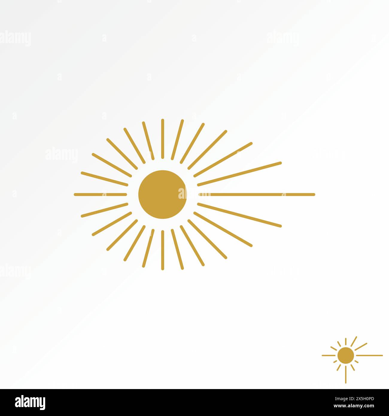 Design del logo grafica concept creativo stock vettoriale premium il sole astratto si alza con raggi come il simbolo degli occhi visivi. Legato all'arte e alla storia antica Illustrazione Vettoriale