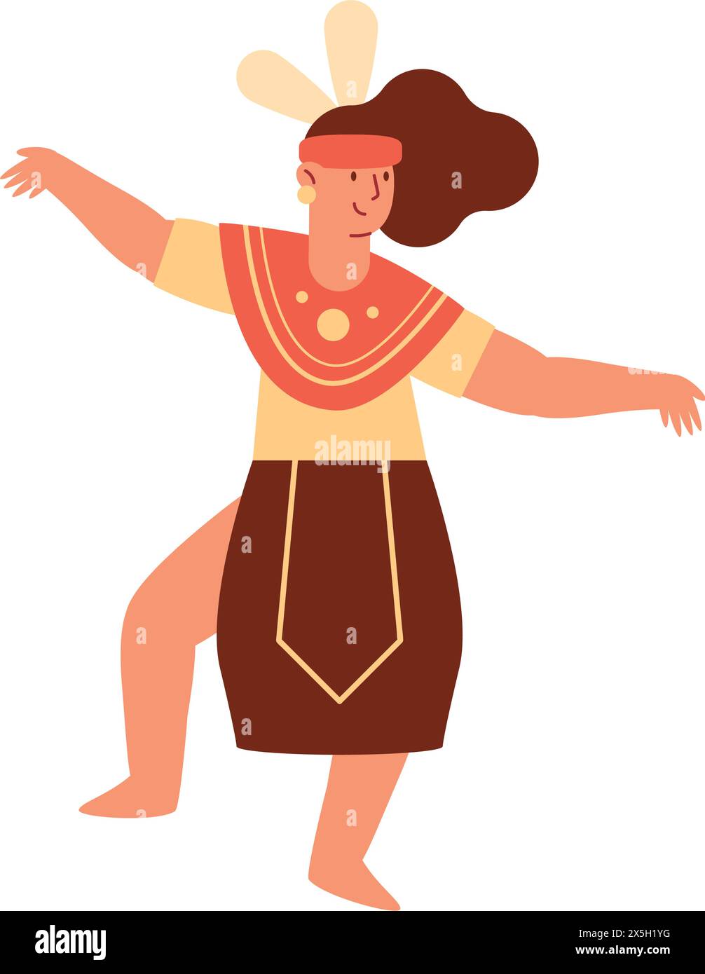 gawai dayak, donna nativa, design isolato Illustrazione Vettoriale