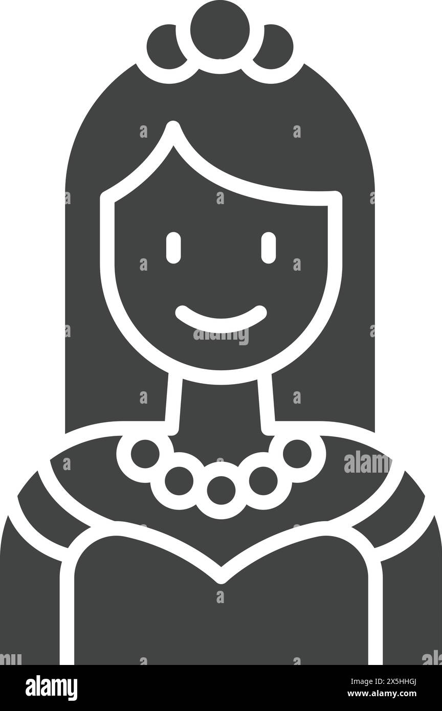 Immagine vettoriale dell'icona Principessa. Adatto per applicazioni mobili applicazioni Web e supporti di stampa. Illustrazione Vettoriale