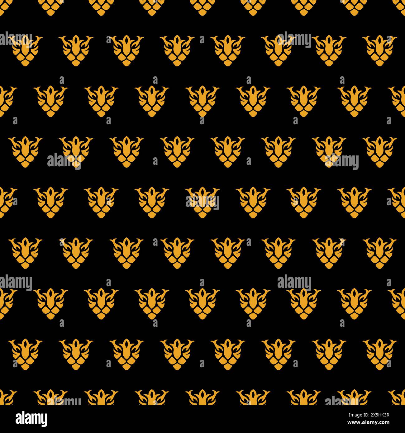 Tiger Head Seamless Pattern Vector, sfondo Tiger Design semplice e pulito Illustrazione Vettoriale
