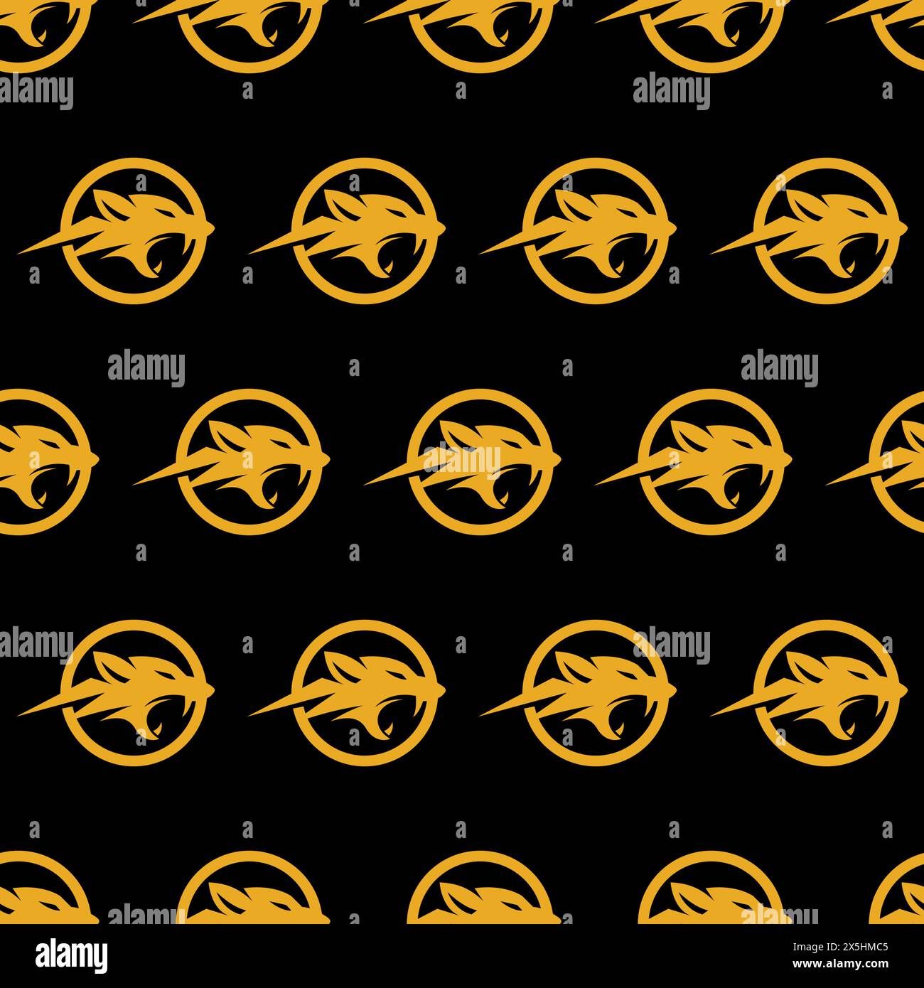 Testa di tigre senza cuciture Vector, sfondo testa di Jaguar Illustrazione Vettoriale