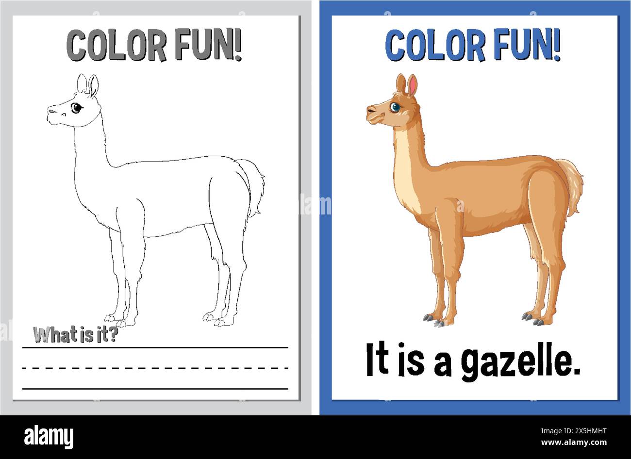 Colorazione e attività di apprendimento con gli animali Illustrazione Vettoriale
