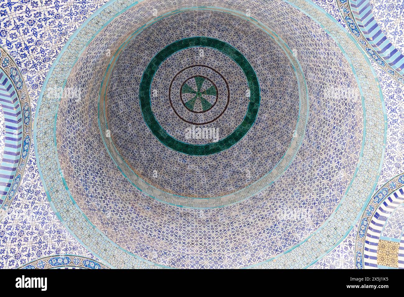 Israele, Gerusalemme. Dettagli soffitto. Complesso della Moschea di al-Aqsa. Monte del Tempio. Foto Stock