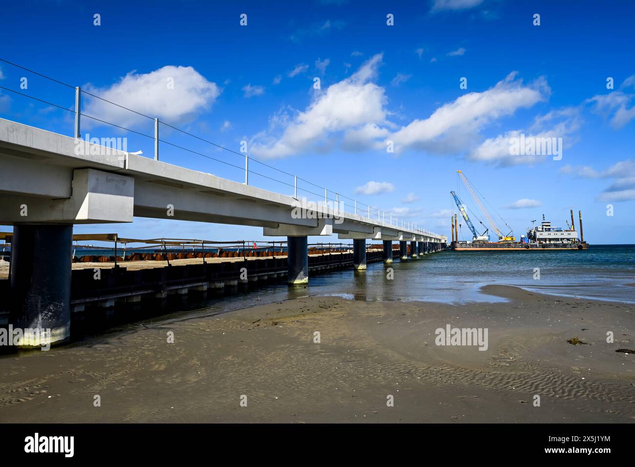 Neubau der Seebrücke a Scharbeutz, Schleswig-Holstein, Deutschland Foto Stock