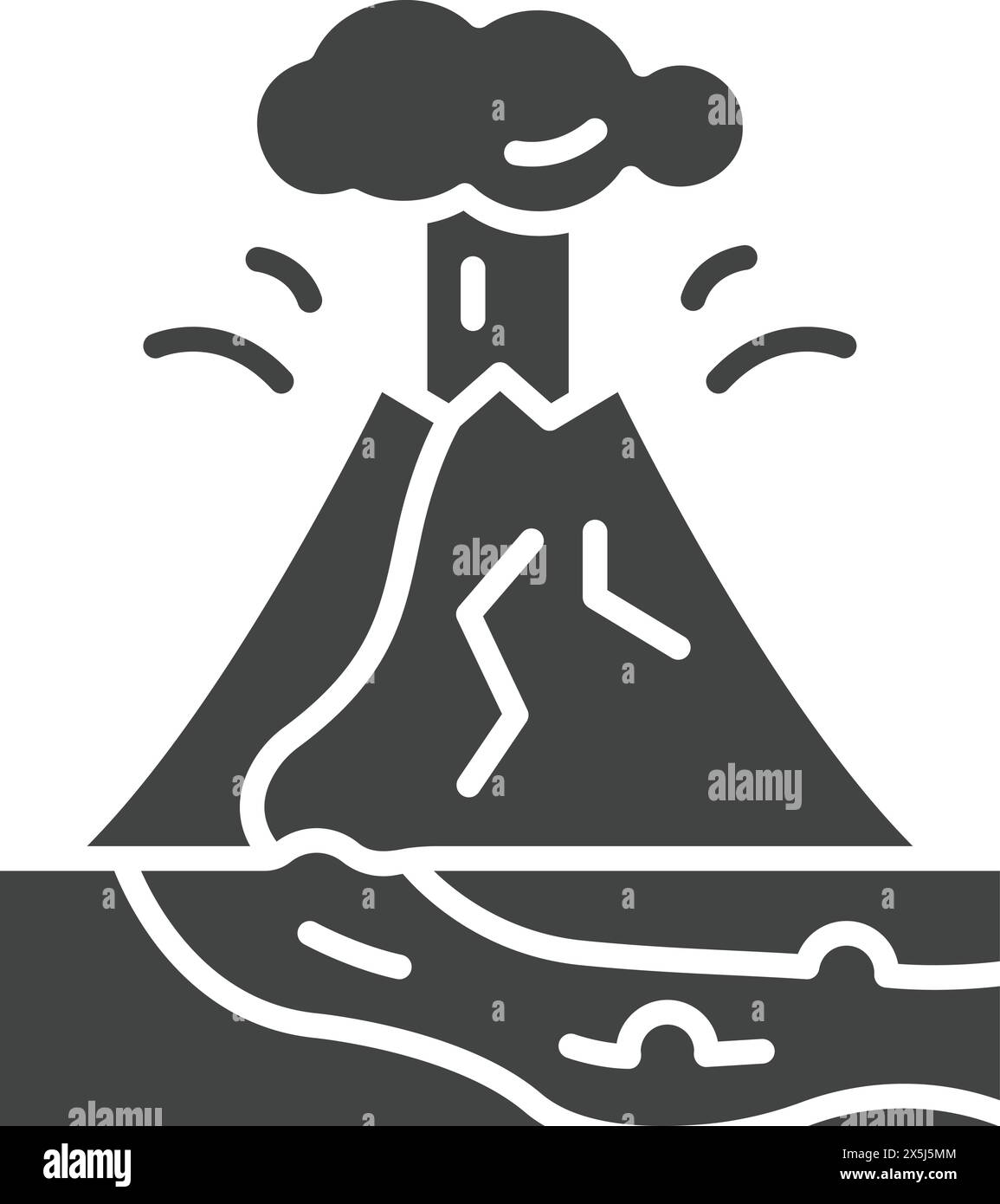 Immagine vettoriale dell'icona dell'eruzione. Adatto per applicazioni mobili applicazioni Web e supporti di stampa. Illustrazione Vettoriale