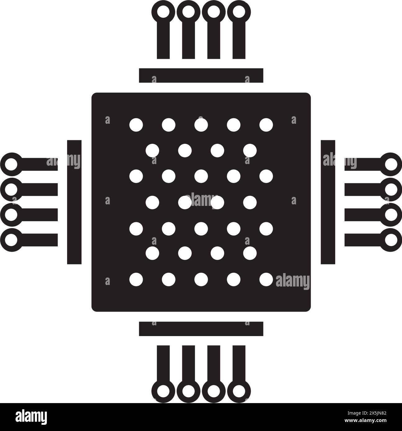 illustrazione vettoriale dell'icona microchip, disegno del simbolo Illustrazione Vettoriale