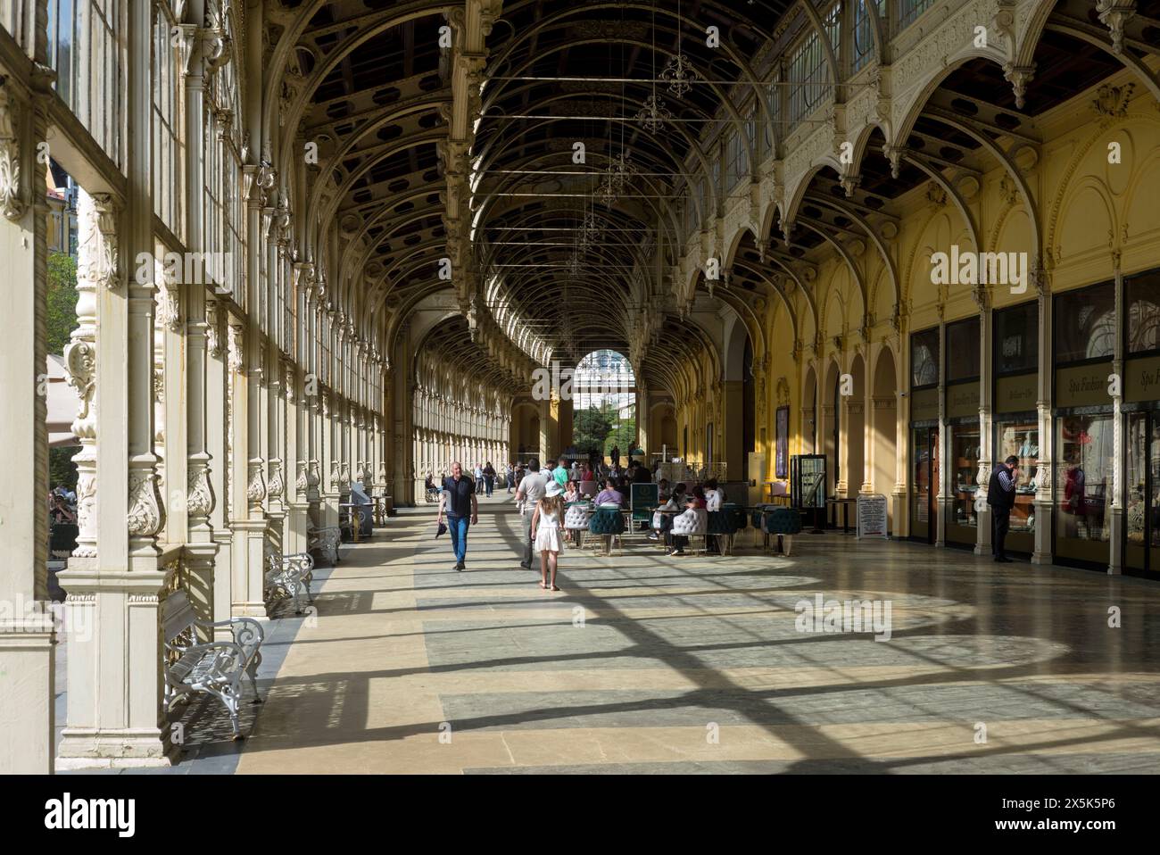 Spa colonnades a Marienbad/Mariánské Lázne (Repubblica Ceca) Foto Stock