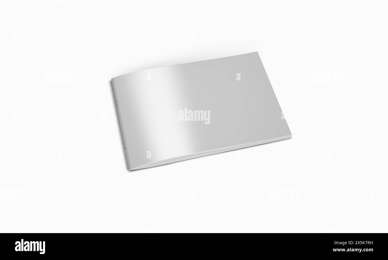 Mockup per brochure A4 orizzontale in rendering 3D su sfondo bianco Foto Stock