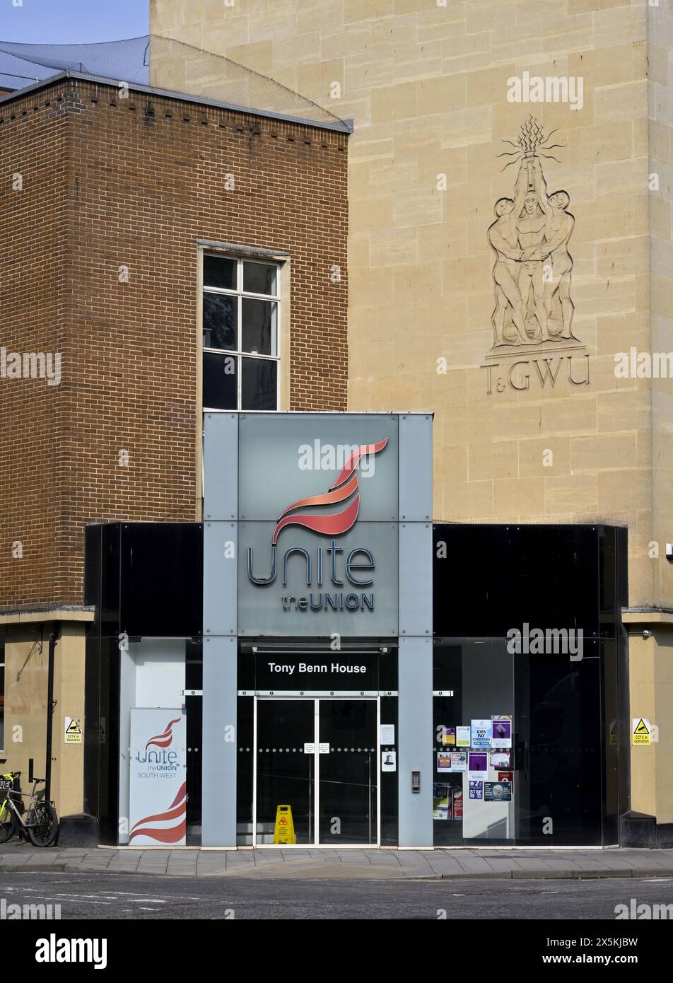 Unire il quartier generale locale dell'Unione, Tony Benn House Bristol con l'edificio T&GWU union Foto Stock