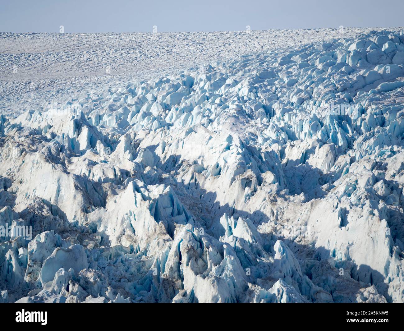 Ghiacciaio di Bruckner. Paesaggio nel fiordo di Johan Petersen, un ramo del Sermilik Icefjord, regione di Ammassalik, Groenlandia, territorio danese. Foto Stock