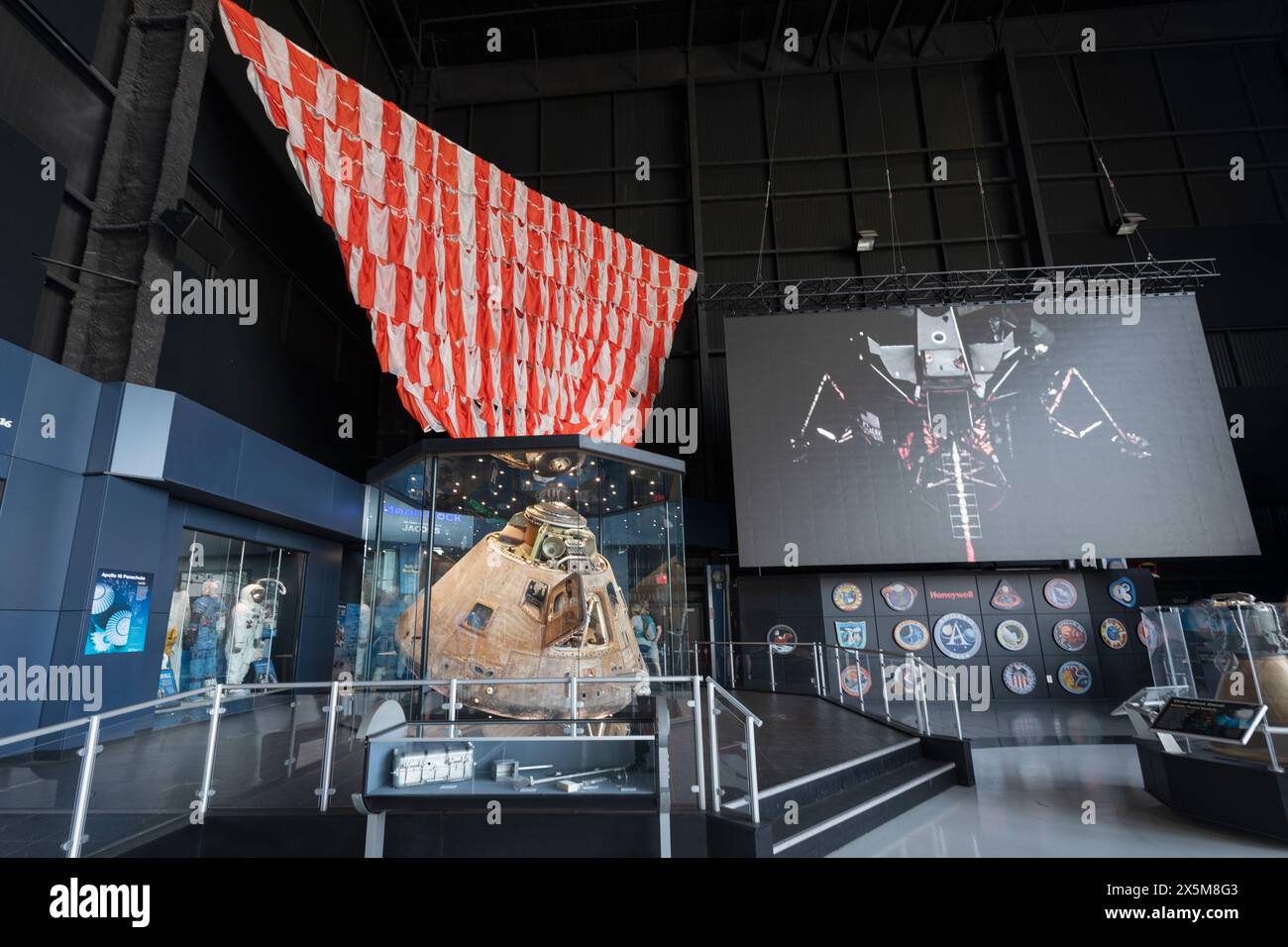 Modulo di comando Apollo 16. Davidson Center for Space Exploration: Saturn V Hall. U.S. Space and Rocket Center, Huntsville, Alabama. Foto Stock