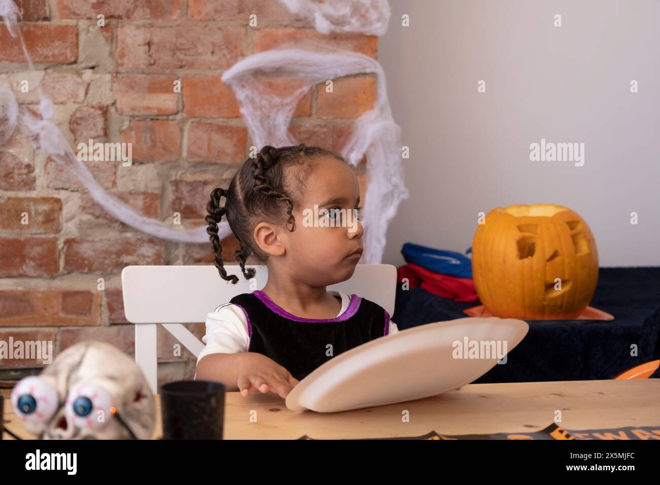 Ragazzo alla festa di Halloween Foto Stock