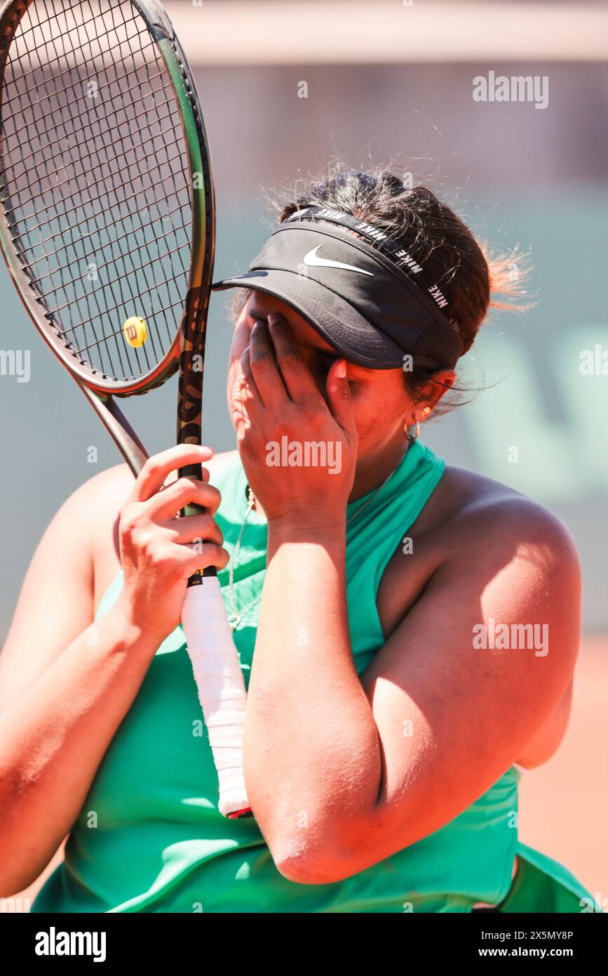 Antalya, Turchia, 8 maggio 2024. La tennista marocchina Najwa Awane è in azione durante la Coppa del mondo a squadre 2024. Foto Stock