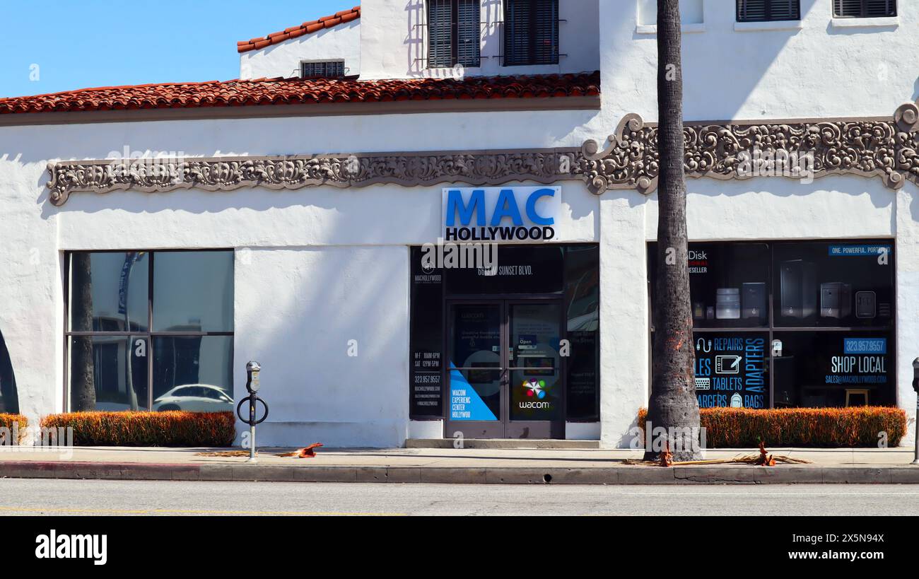 Hollywood (Los Angeles), California: MacHollywood Store è specializzato in Wacom Cintiq, unità esterne, riparazioni Mac, noleggi Foto Stock