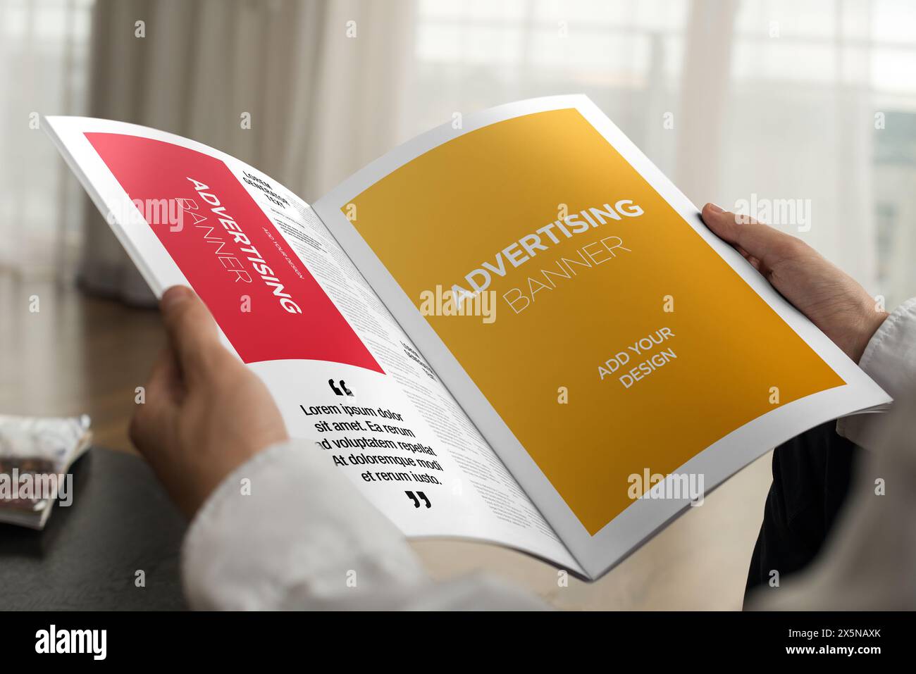 Manuale giornale pubblicitario rivista Brochure Mockup Foto Stock