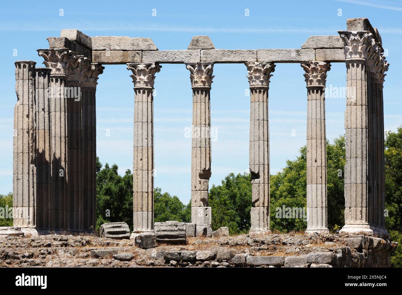 Il tempio romano di Evora (Templo Romano, chiamato anche Tempio di Diana), Portogallo Foto Stock