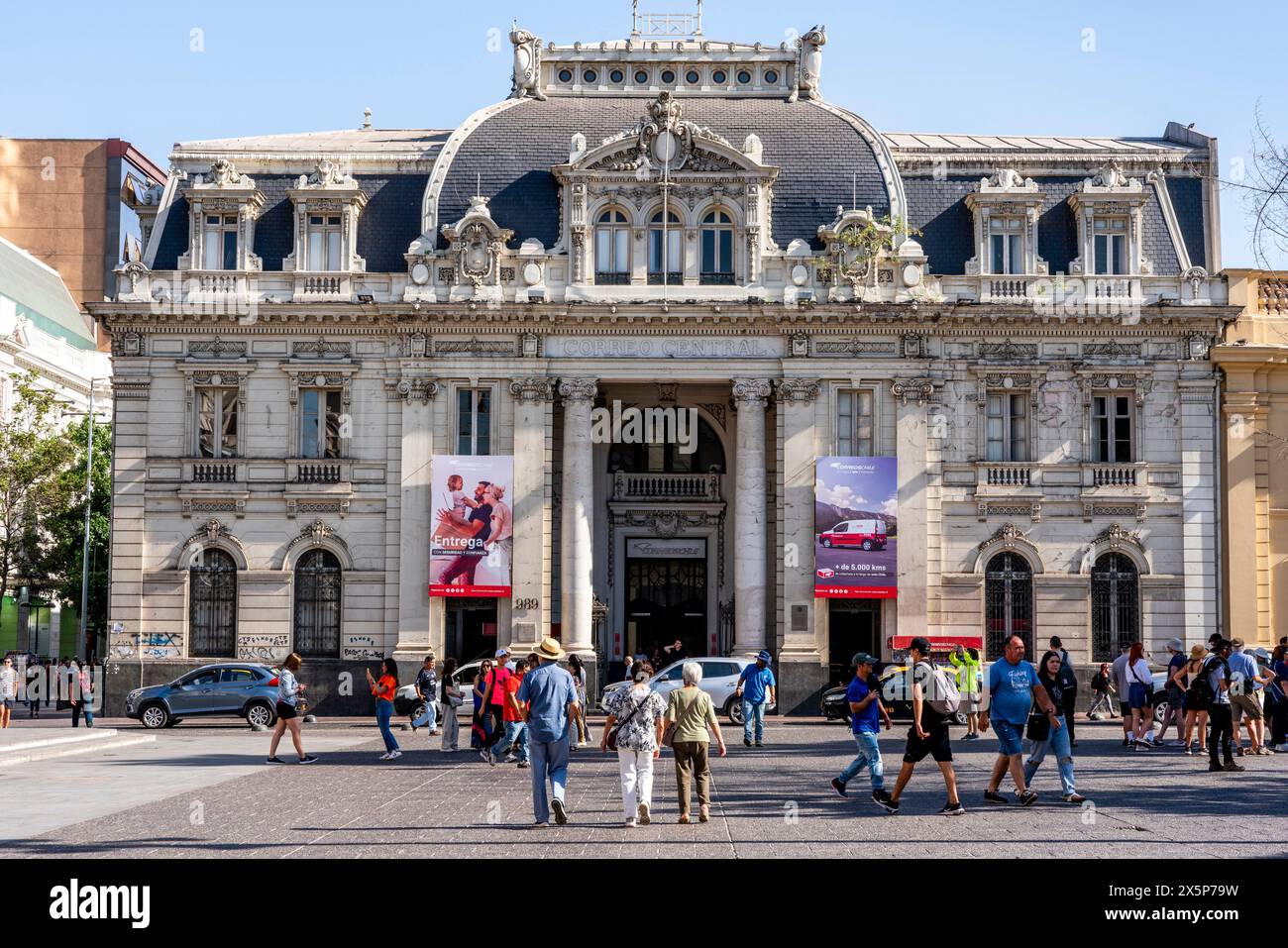 Il Correo Central Building (Ufficio postale centrale storico), Plaza de Armas, Santiago, Cile. Foto Stock