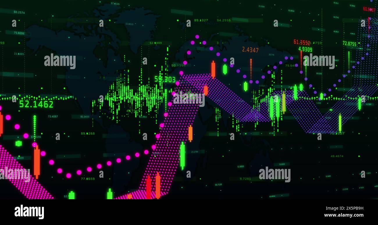 Immagine dell'elaborazione dei dati finanziari e della registrazione delle statistiche Foto Stock