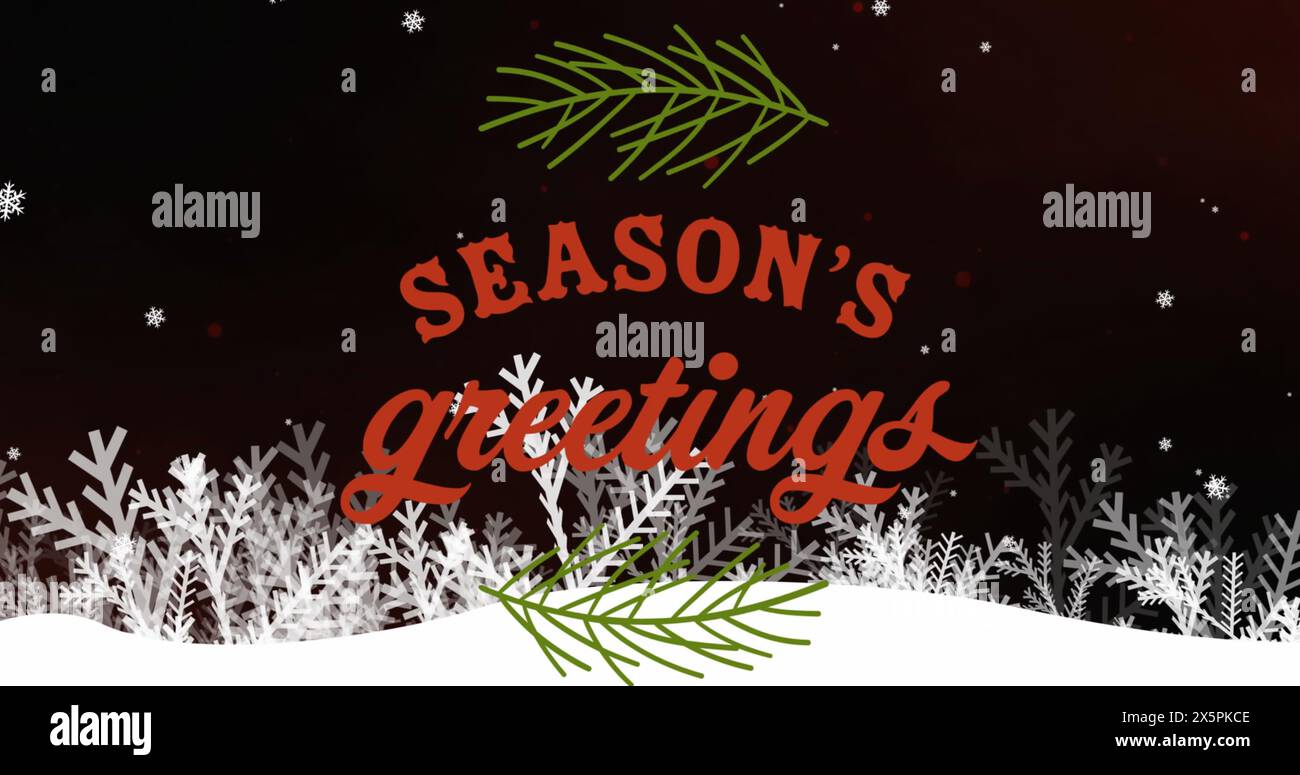 Immagine del saluto delle stagioni su sfondo scuro Foto Stock