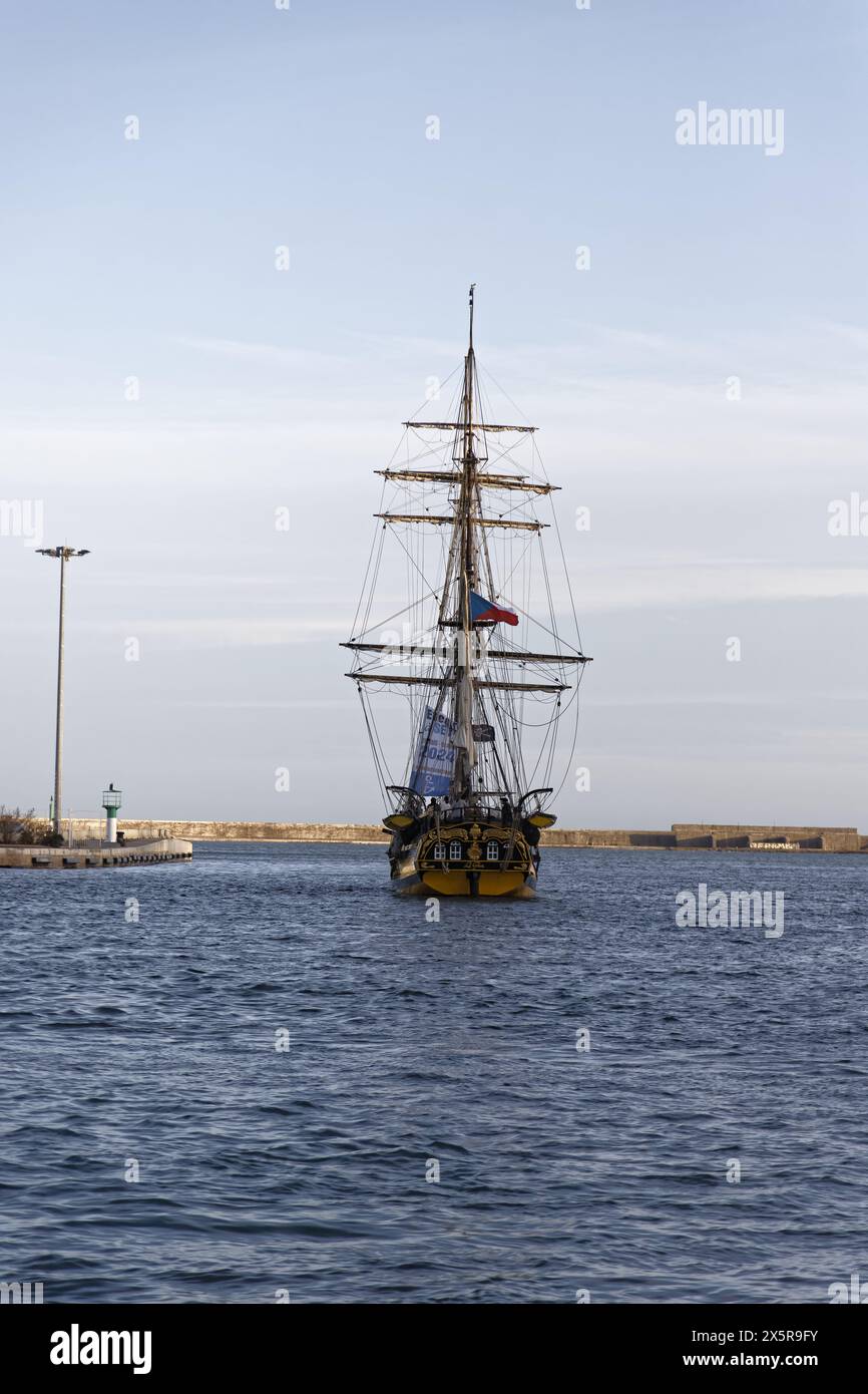 Sete, Francia. 28 marzo 2024.The Grace, una nave della Repubblica Ceca, partecipa all'ottava edizione dell'Escale a Sete, in Francia Foto Stock