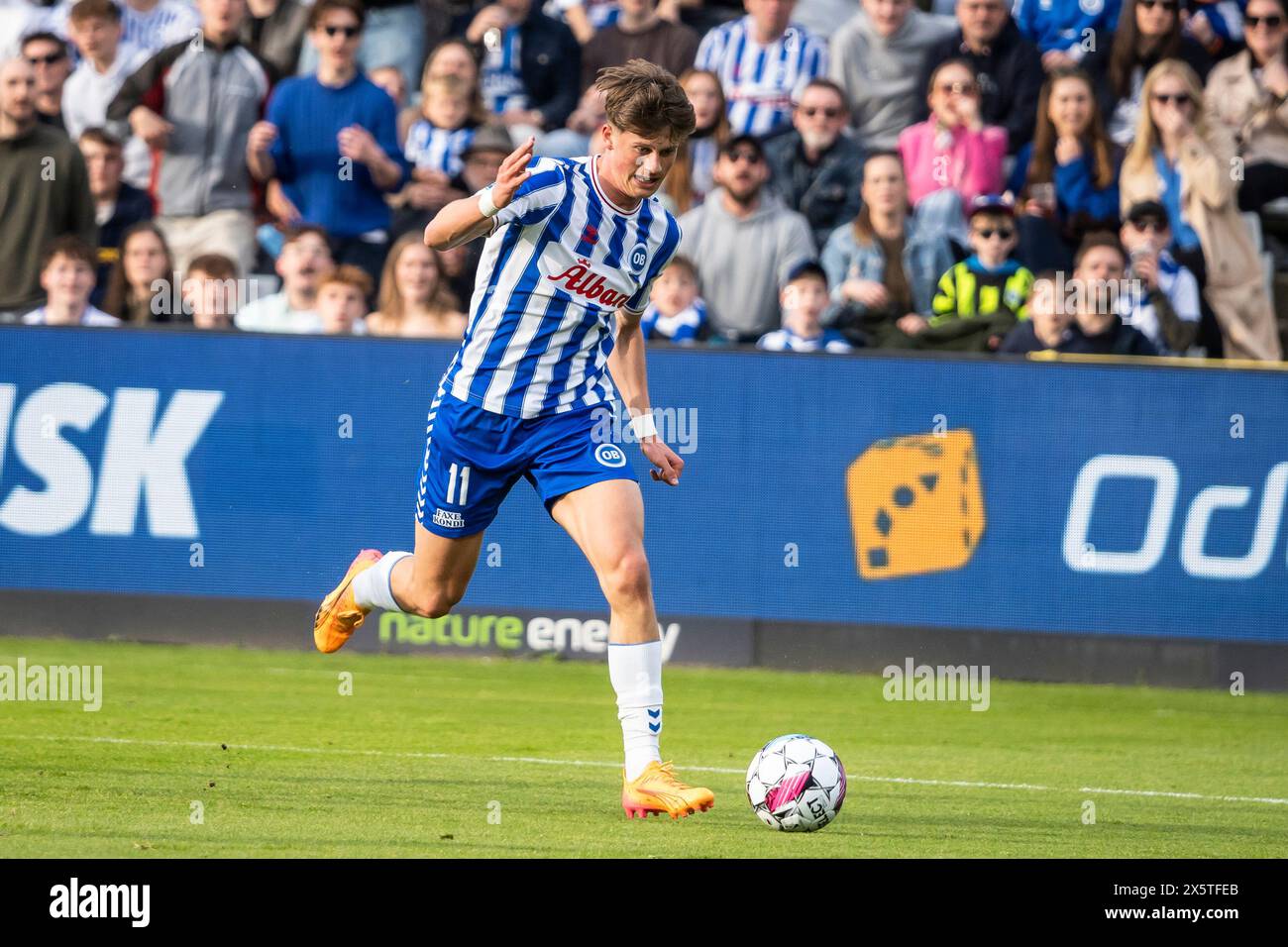 Odense, Danimarca. 10 maggio 2024. Markus Jensen (11) di OB visto durante il 3F Superliga match tra Odense BK e Lyngby BK al Nature Energy Park di Odense. (Photo Credit: Gonzales Photo/Alamy Live News Foto Stock