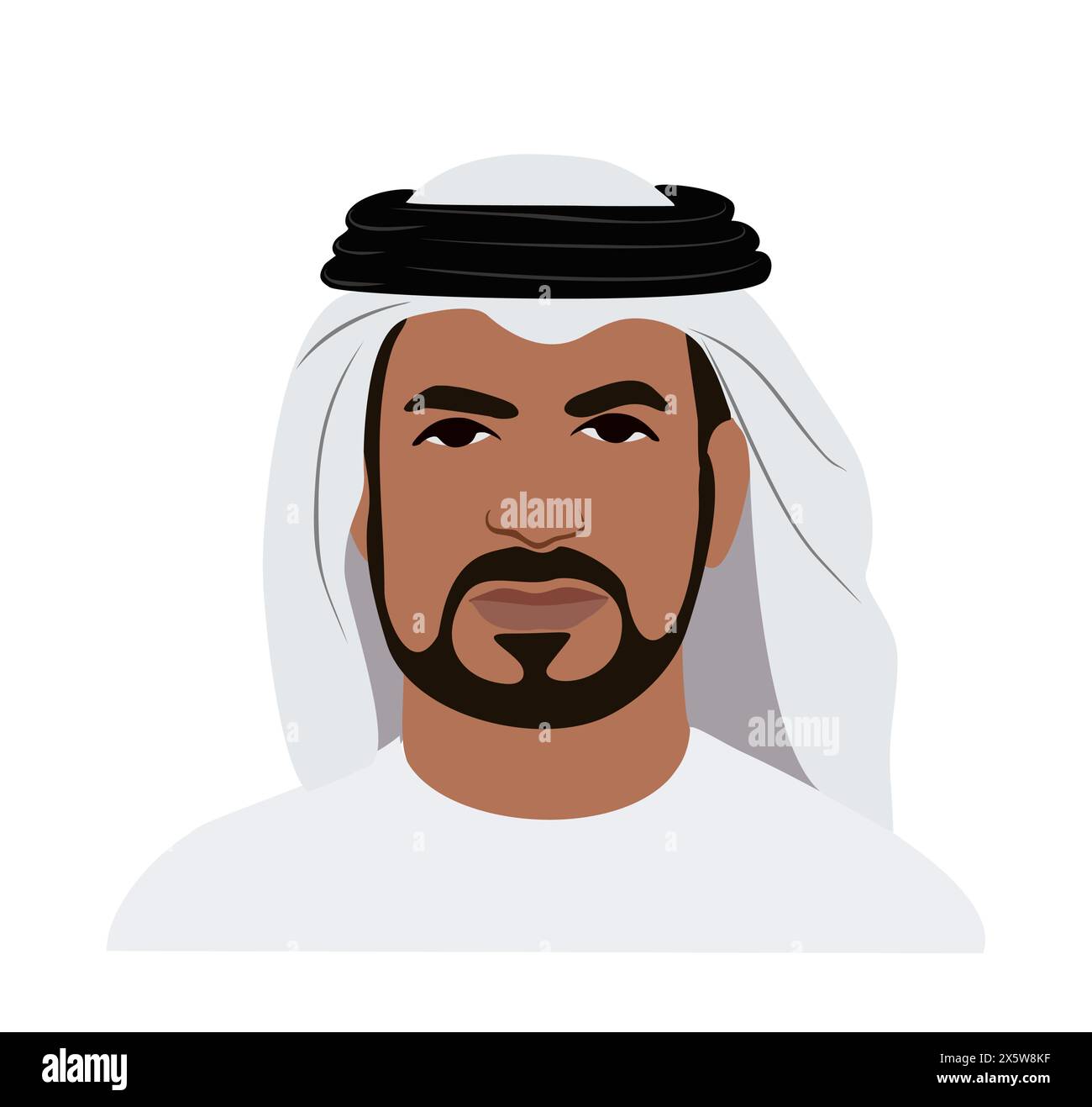 Uomo d'affari arabo in abiti musulmani, faccia un avatar Illustrazione Vettoriale