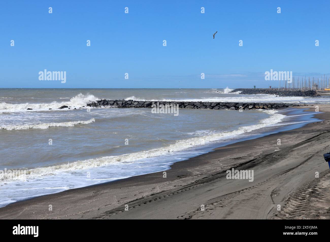 Lido di Ostia - Spiaggia Rossa dal lungomare Duca degli Abruzzi Foto Stock