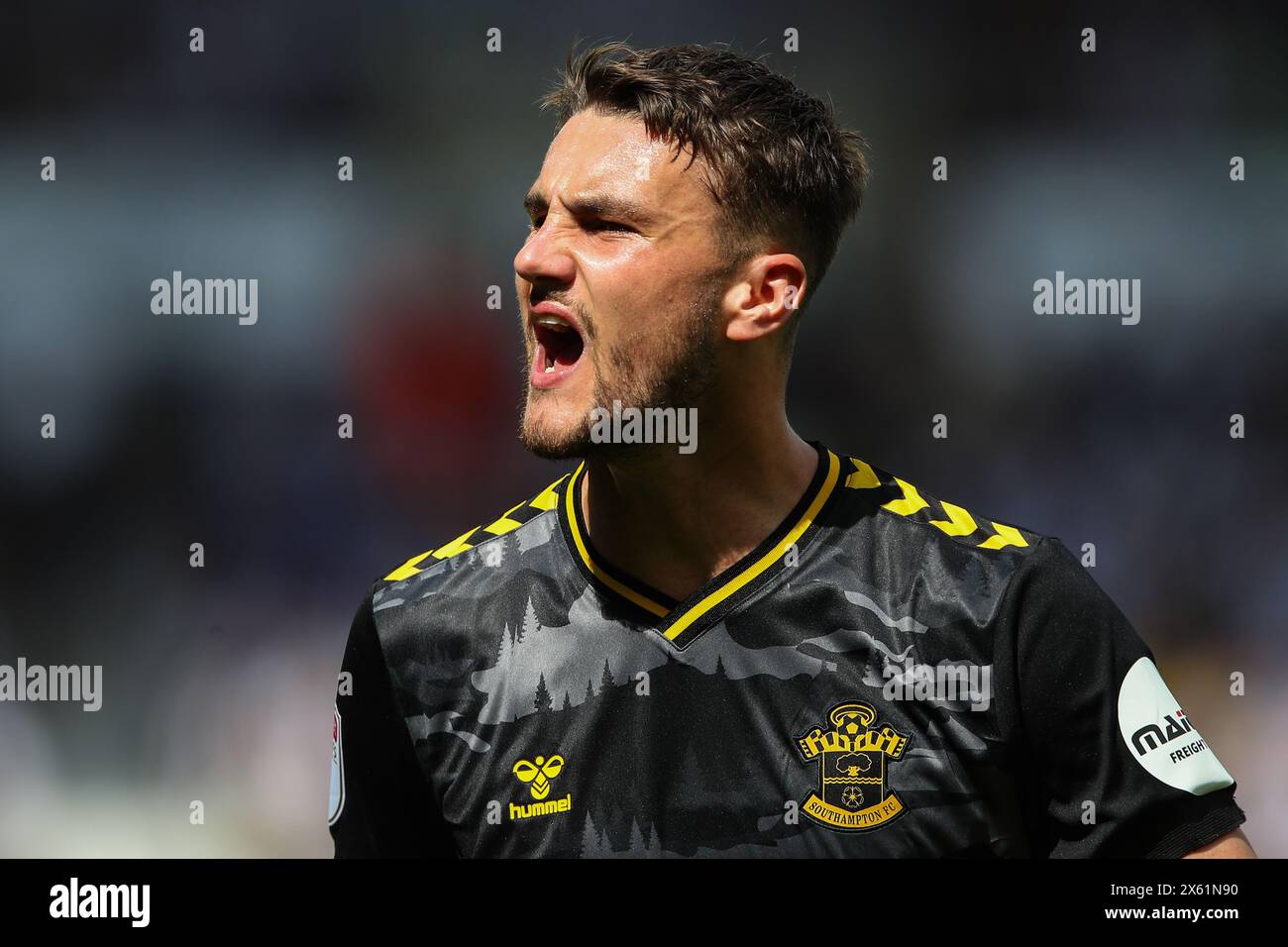 Taylor Harwood-Bellis di Southampton reagisce durante il Play-Off del Campionato Sky Bet SemiFinal First Leg Match West Bromwich Albion vs Southampton al The Hawthorns, West Bromwich, Regno Unito, 12 maggio 2024 (foto di Gareth Evans/News Images) Foto Stock