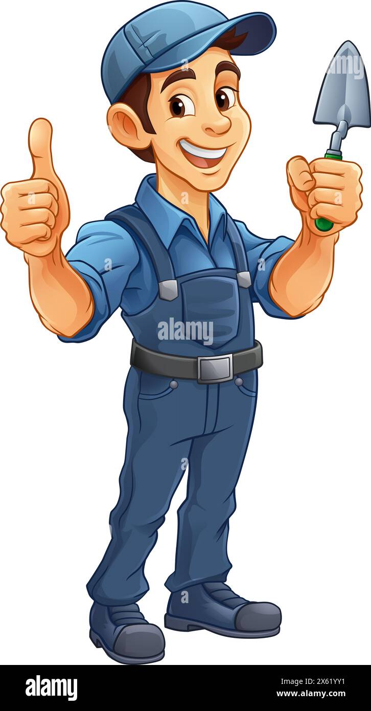 Mascotte per muratore per muratore per costruzioni Illustrazione Vettoriale