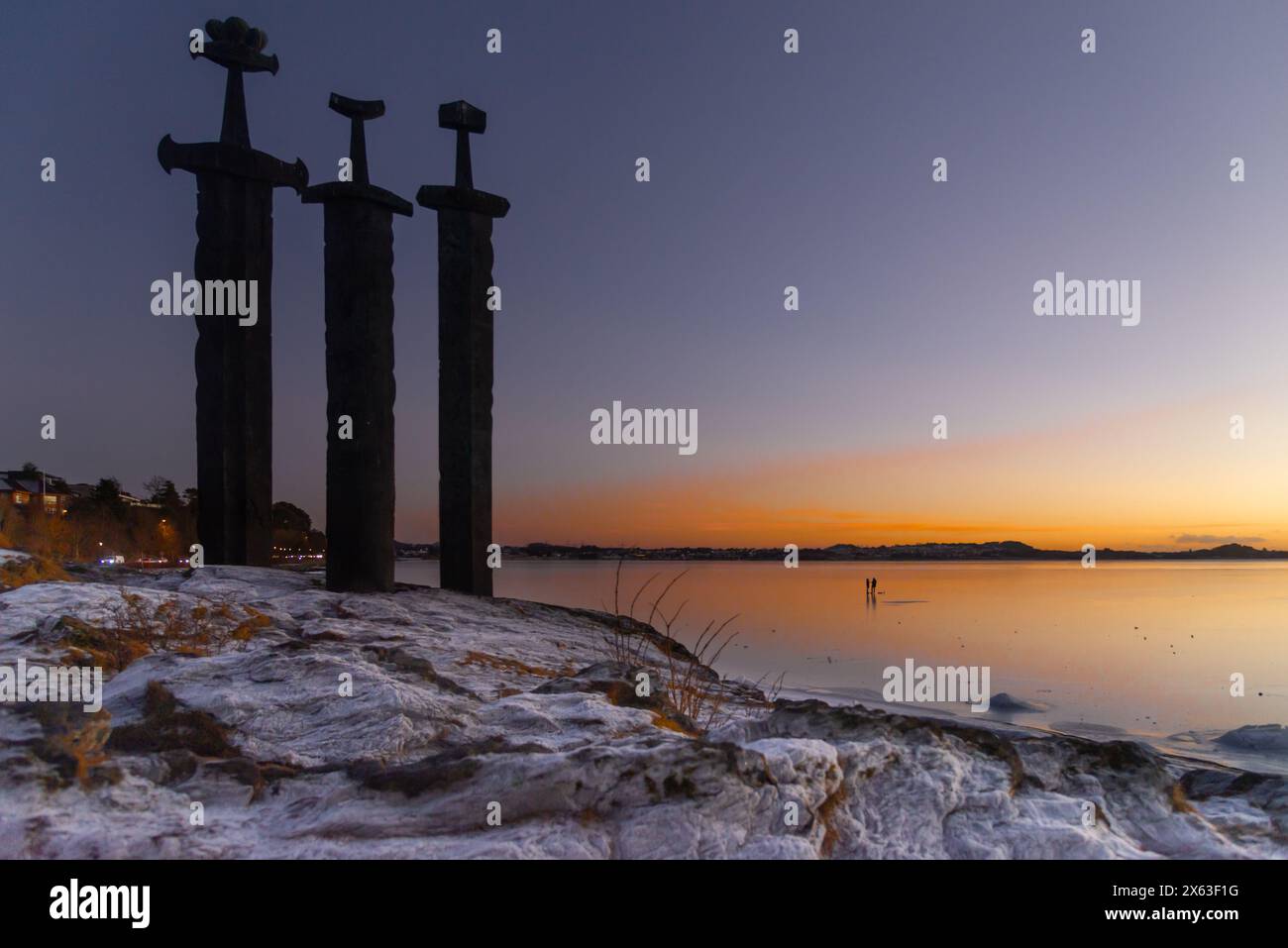 Sverd i fjell - Spade in montagna - Monumento al ghiacciato Hafrsfjord Foto Stock