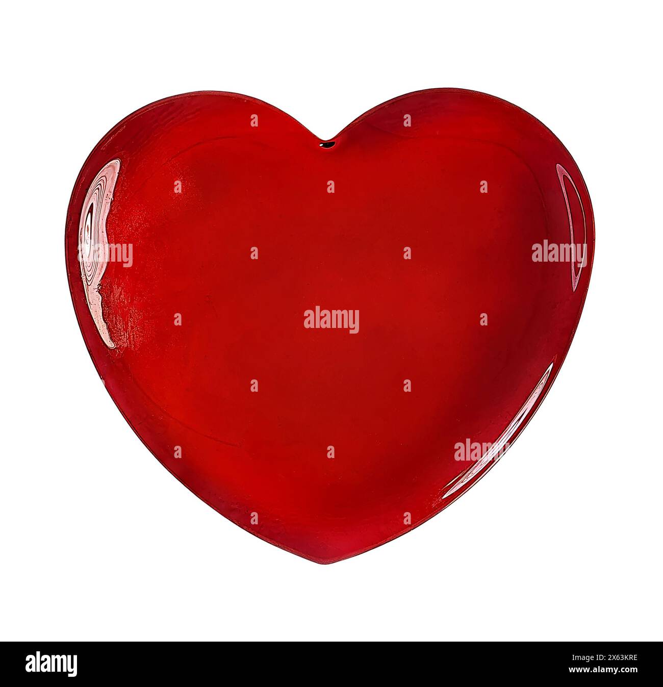 Un cuore di vetro rosso Foto Stock