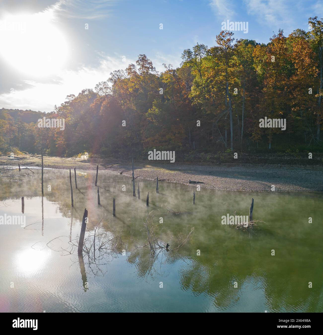 Vista aerea del parco statale Hobbs-area protetta dell'Arkansas Foto Stock